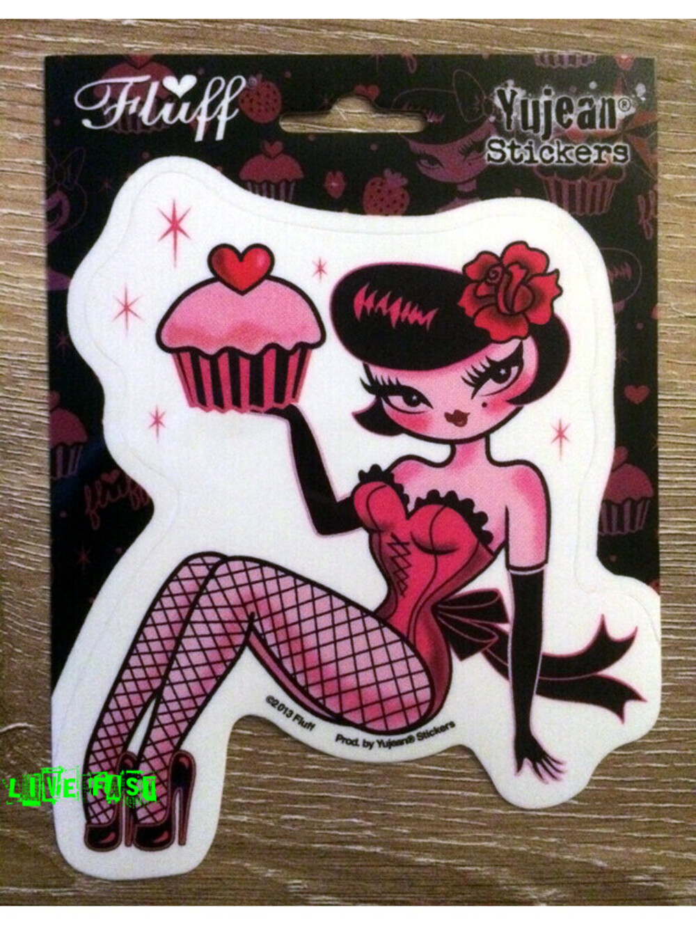 CUPCAKE SEXY GIRL DECAL STICKER BY FLUFF 1950s neo mid century modern art deco